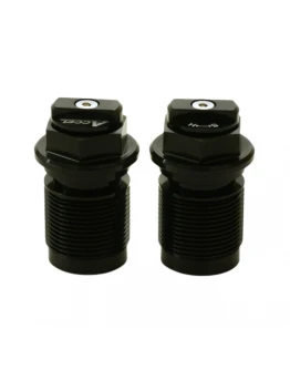 Set Capace inferioare amortizor față Accel Plug cu reglaj pentru Honda, Yamaha, Kawasaki, Suzuki - Negru