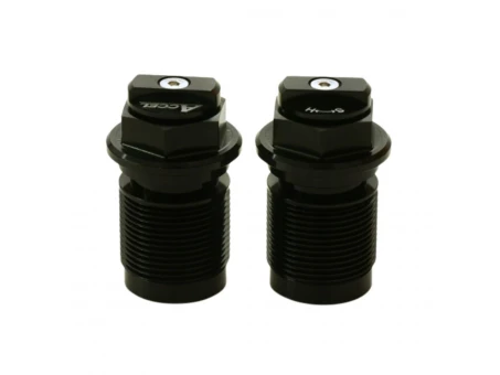 Set Capace inferioare amortizor față Accel Plug cu reglaj pentru Honda, Yamaha, Kawasaki, Suzuki - Negru | AFBC01BK