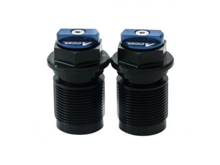 Set Capace inferioare amortizor față Accel Plug cu reglaj pentru Honda, Yamaha, Kawasaki, Suzuki - Albastru | AFBC01BL