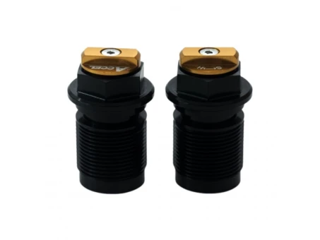 Set Capace inferioare amortizor față Accel Plug cu reglaj pentru Honda, Yamaha, Kawasaki, Suzuki - Auriu | AFBC01G