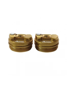 Set capace superioare amortizor față Accel cu reglaj pentru Honda, Kawasaki, Suzuki - Auriu