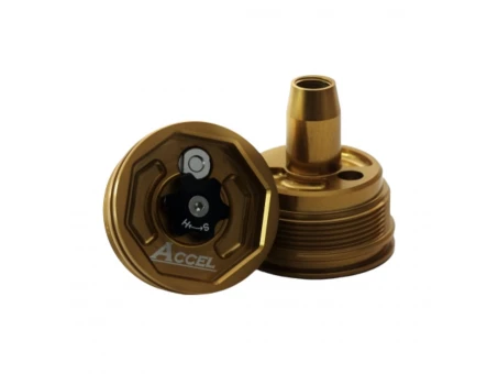 Set capace superioare amortizor față Accel cu reglaj pentru Honda, Yamaha, Kawasaki, Suzuki, Gas Gas - Auriu | AFTC03G
