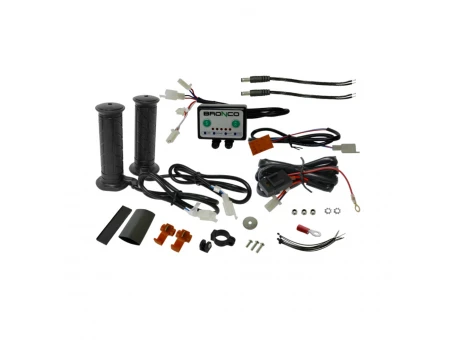 Mansoane incalzite BRONCO ATV cu incalzitor pentru deget - Controler argintiu | AT-08326