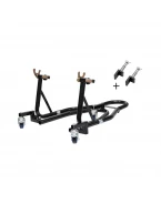Stander moto spate (cu roti) Biketec - Negru | BT0078