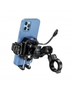 Suport telefon motocicletă Biketec anti-vibrații Quick Lock cu încărcare wireless și USB-C R24W-PD Damper | BT264