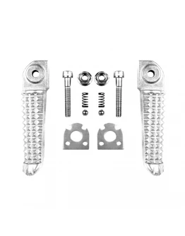 Set scărițe pasager BIKETEC cu prinderi complete Yamaha YZF R1/R6 - Argintiu