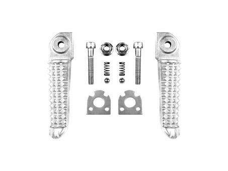 Set scărițe pasager BIKETEC cu prinderi complete Yamaha YZF R1/R6 - Argintiu | BTFR012