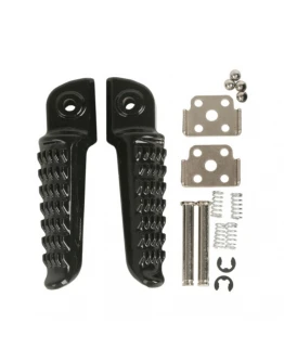 Set scărițe pasager BIKETEC cu prinderi complete Kawasaki ZX-6R/ZX-10R/Z 750/Z 1000/GTR 1400/ER6 - Negru