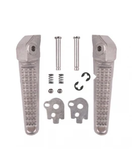 Set scărițe pasager BIKETEC cu prinderi complete Honda - Argintiu