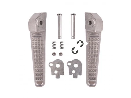 Set scărițe pasager BIKETEC cu prinderi complete Honda - Argintiu | BTFR020
