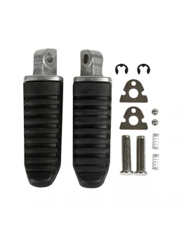 Set scărițe pasager BIKETEC cu prinderi complete Suzuki GSX/GSF/DL/Hayabusa - Argintiu
