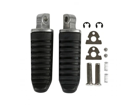Set scărițe pasager BIKETEC cu prinderi complete Suzuki GSX/GSF/DL/Hayabusa - Argintiu | BTFR029