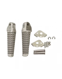 Set scărițe pasager BIKETEC cu prinderi complete Suzuki GSX-R - Argintiu