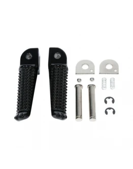 Set scărițe pasager BIKETEC cu prinderi complete Yamaha YZF/Fazer/TRX/TDR/XJR - Argintiu