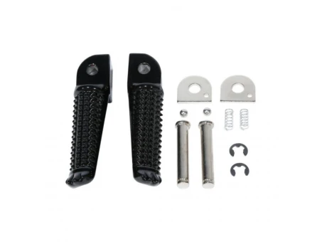 Set scărițe pasager BIKETEC cu prinderi complete Yamaha YZF/Fazer/TRX/TDR/XJR - Argintiu | BTFR044