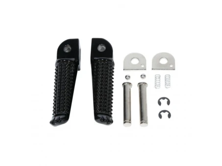 Set scărițe pasager BIKETEC cu prinderi complete Yamaha - Negru | BTFR045