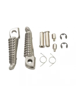 Set scărițe pilot BIKETEC cu prinderi complete Kawasaki - Argintiu