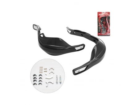 Handguards BIKETEC din aluminiu cu prinderi 22 mm și 28 mm - Negru | BTHGALUBK
