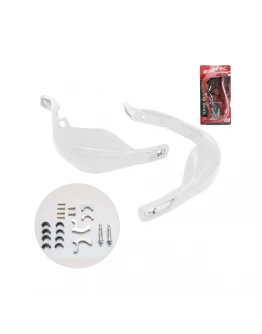 Handguards BIKETEC din aluminiu cu prinderi 22 mm și 28 mm - Alb