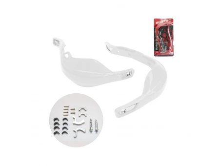 Handguards BIKETEC din aluminiu cu prinderi 22 mm și 28 mm - Alb | BTHGALUWH