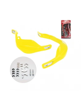 Handguards BIKETEC din aluminiu cu prinderi 22 mm și 28 mm - Galben