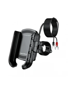 Suport Telefon Moto Quick Lock cu Încărcare USB-C PD BIKETEC PRO BTK03