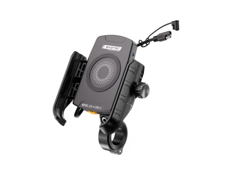 Suport Telefon Moto cu Încărcare Wireless și USB-C PD BIKETEC PRO BTK08 Dual Charge | BTK08
