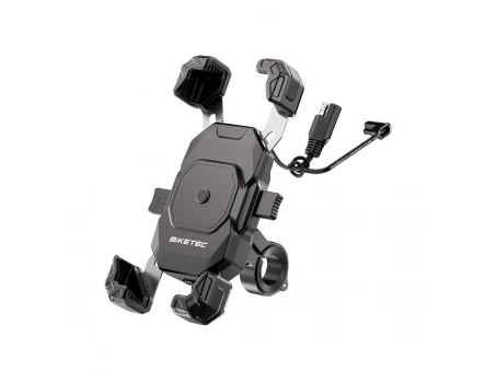 Suport Telefon Moto Dual Charge cu Încărcare Wireless și USB QC BIKETEC PRO BTK09 | BTK09