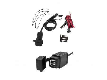 Priză dublă USB pentru motocicletă BIKETEC - montaj pe ghidon | BTMUS08