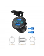 Priză triplă USB moto BIKETEC QC 3.0 x2 și PD x1 - 54W Power Delivery | BTMUS15