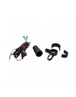 Adaptor BIKETEC USB și Priză Tip Brichetă Moto cu Montaj pe Ghidon - Set Complet