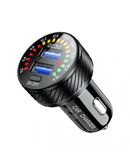 Încărcător BIKETEC Universal Dual USB QC 3.0 36W cu Voltmeter