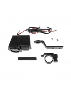 Priză Dublă USB QC 3.0 cu Volmetru și Termometru Exterior BIKETEC - Prindere pe Ghidon | BTMUS50