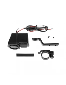 Priză Dublă USB QC 3.0 cu Volmetru și Termometru Exterior BIKETEC - Prindere pe Ghidon