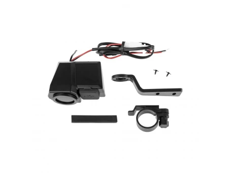 Priză Dublă USB QC 3.0 cu Volmetru și Termometru Exterior BIKETEC - Prindere pe Ghidon | BTMUS50