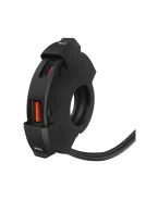 Priză dublă USB motocicletă Biketec Power Ring QC 3.0 + USB-C PD 48W - montaj ghidon | BTMUS51