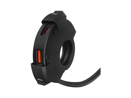 Priză dublă USB motocicletă Biketec Power Ring QC 3.0 + USB-C PD 48W - montaj ghidon | BTMUS51