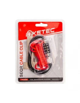 Antifurt cu cablu BIKETEC 4mm x 1.2m, lacăt combinație 4 cifre resetabil