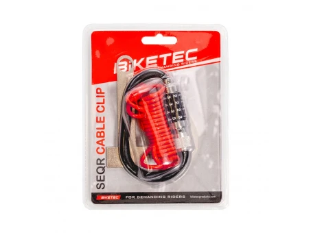 Antifurt cu cablu BIKETEC 4mm x 1.2m, lacăt combinație 4 cifre resetabil | BTSF014