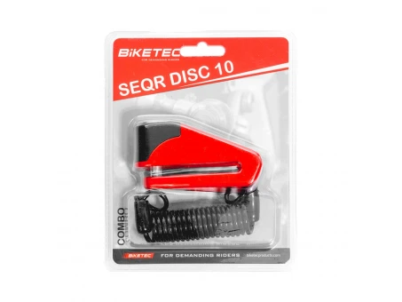 Antifurt Disc Frână BIKETEC - Bolt 10 mm, Dimensiuni 98.5 x 53.6 mm, 3 Chei + Cablu de Siguranță | BTSF025