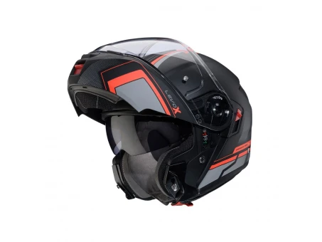 Casca Moto Modulabila Caberg Levo X Elite L7 - Negru/Gri/Rosu fluor mat | C0GF60L7