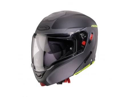 Casca moto modulară (flip-up) Caberg Horus X Ray - Negru/Gri/Galben fluo mat | C0JE60L6