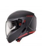 Casca moto modulară (flip-up) Caberg Horus X Ray - Negru/Gri/Rosu fluo mat | C0JE60L7