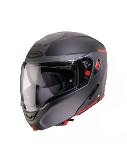 Casca moto modulară (flip-up) Caberg Horus X Ray - Negru/Gri/Rosu fluo mat	