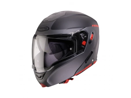 Casca moto modulară (flip-up) Caberg Horus X Ray - Negru/Gri/Rosu fluo mat | C0JE60L7