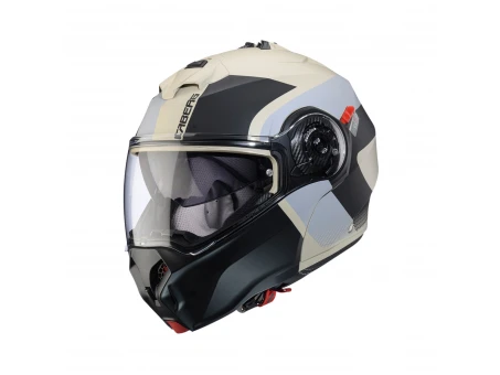 Cască modulară Caberg Duke Evo SV Indy P8 Pinlock Ready - Sand/Negru/Gri mat | C0KD60P8