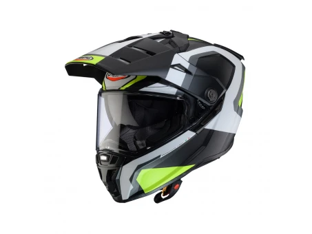 Cască Off-Road/Adventure Caberg Duosport Tanami Scram Cu Vizor și Lentilă - Negru/Gri/Galben fluo | C2GA60L6