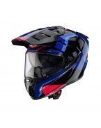 Cască Off-Road/Adventure Caberg Duosport Tanami Scram Cu Vizor și Lentilă - Negru/Rosu/Albastru | C2GA60O4
