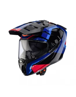 Cască Off-Road/Adventure Caberg Duosport Tanami Scram Cu Vizor și Lentilă - Negru/Rosu/Albastru	