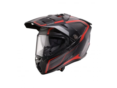 Casca adventure/off-road Caberg Tanami SV Gravity Q8 - Roșu/Gri/Negru carbon | C2GC60Q8